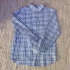Vineyard Vines White and Blue Checkered Men's Shirt
